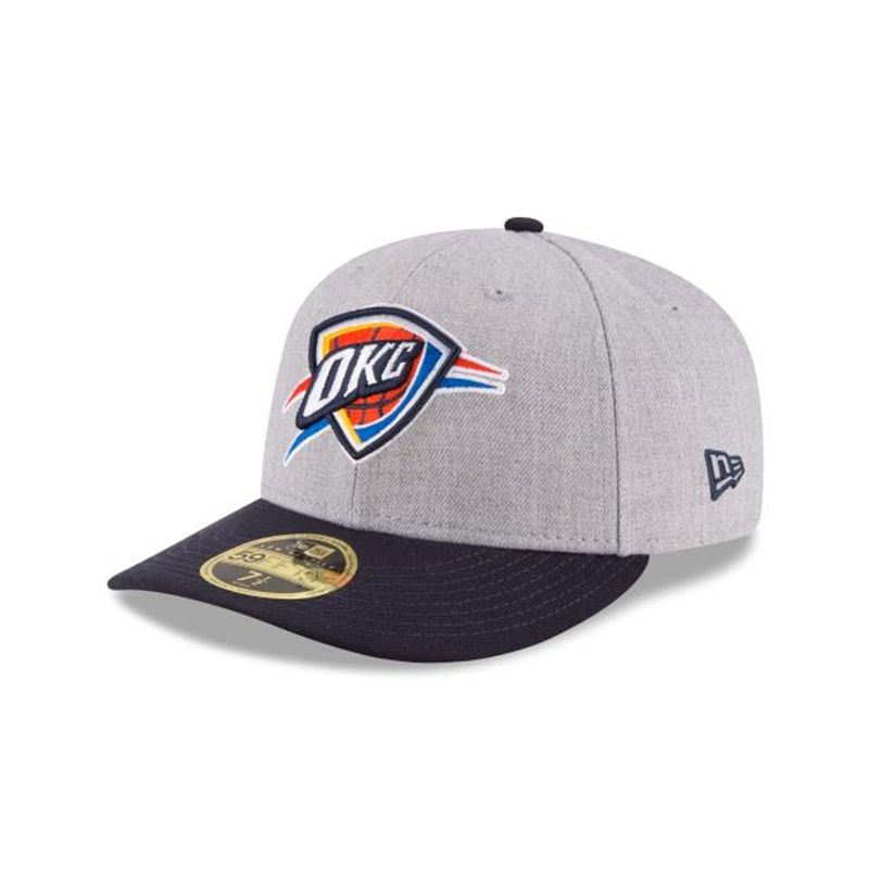 NBA Oklahoma City Thunder Heather Low Profile 59Fifty Fitted (FHN0297) - Grey New Era Caps